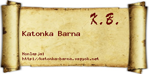 Katonka Barna névjegykártya